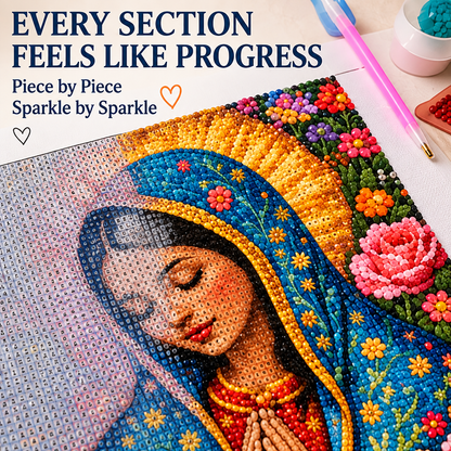 ⏳ Last Day 49% OFF –✝️Virgin Mary 5D Diamond Painting DIY Kit