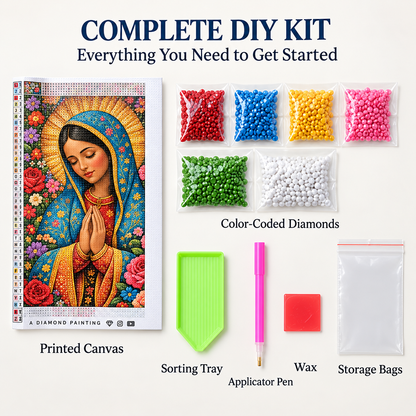 ⏳ Last Day 49% OFF –✝️Virgin Mary 5D Diamond Painting DIY Kit
