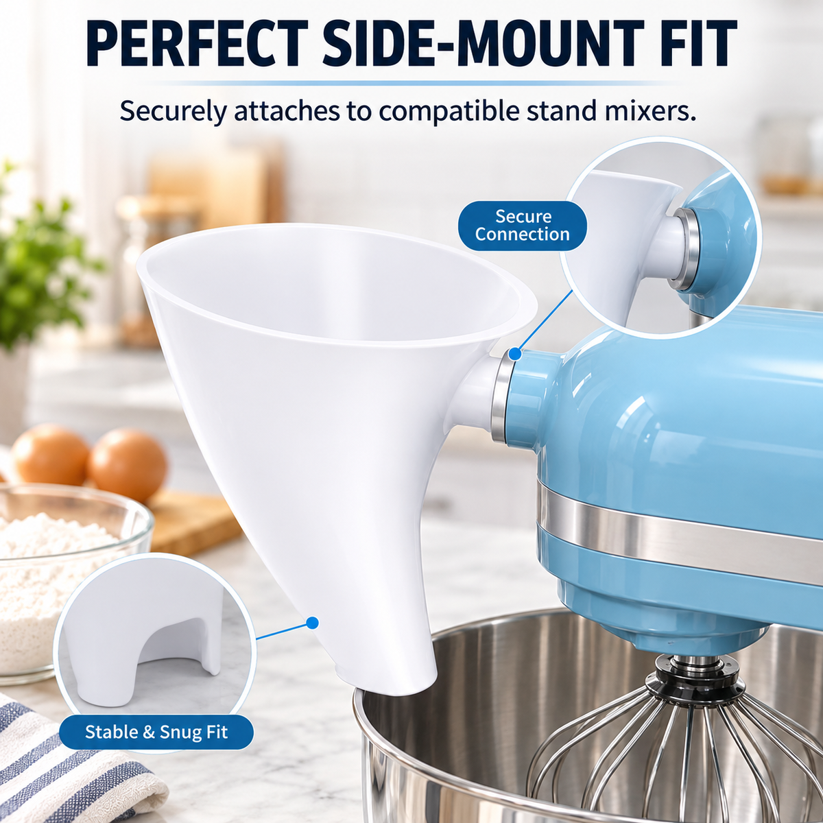 ⏳ Last Day 49% OFF –🏠Flour Funnel for Stand Mixer