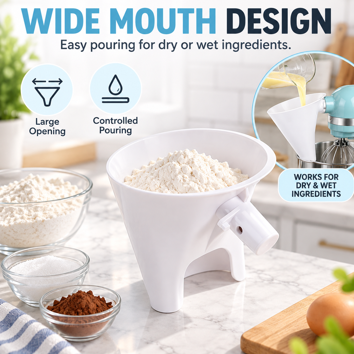 ⏳ Last Day 49% OFF –🏠Flour Funnel for Stand Mixer