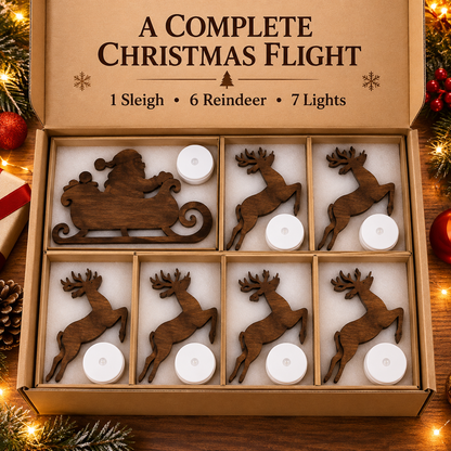 🔥LAST DAY 49% OFF -🎅Santa’s Glowing Reindeer Flight Wall Decor