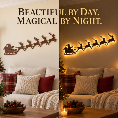 🔥LAST DAY 49% OFF -🎅Santa’s Glowing Reindeer Flight Wall Decor