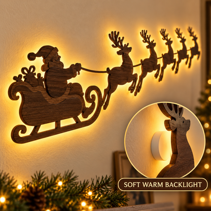 🔥LAST DAY 49% OFF -🎅Santa’s Glowing Reindeer Flight Wall Decor