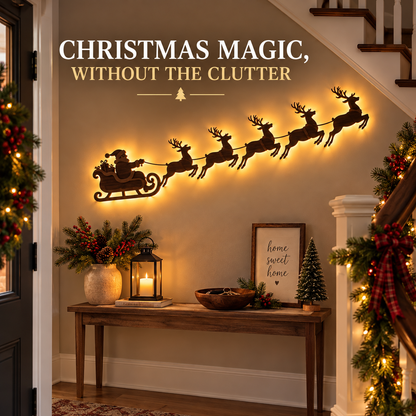 🔥LAST DAY 49% OFF -🎅Santa’s Glowing Reindeer Flight Wall Decor