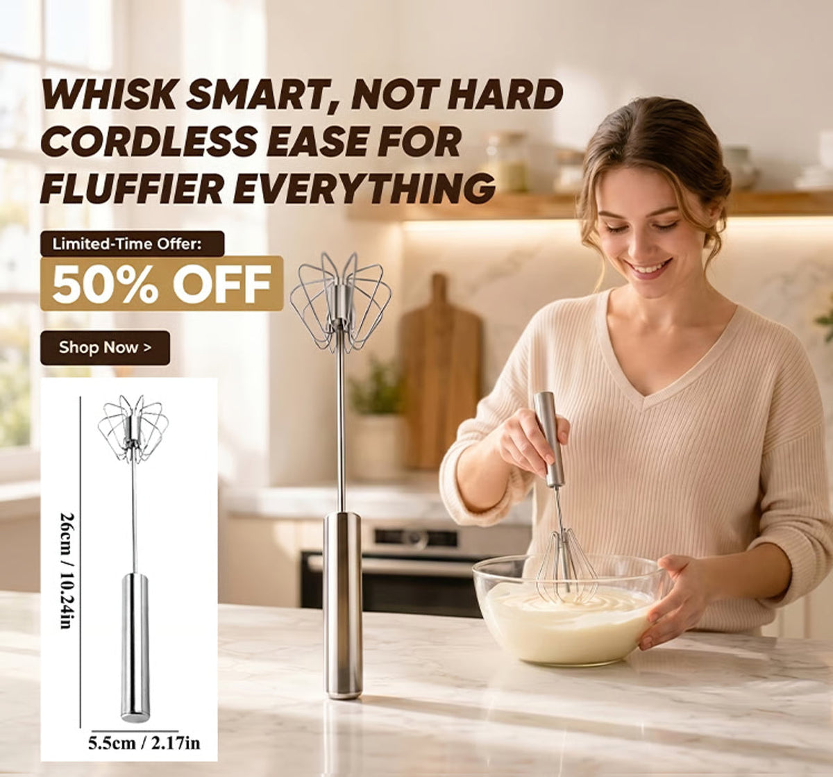 🔥Limited-time 50% off-Stainless Steel Automatic Mixer – No electricity required